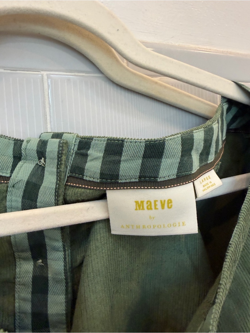 Anthropologie Green Corduroy Peplum Tunic - Picture 4 of 6